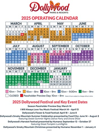 Dollywood 2025 Festival Dates and Hours